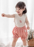 幼歌（YOUGE）夏季新款嬰幼兒可愛(ài)小兔寬松透氣花苞褲2025清涼短褲潮 粉色 100 cm 曬單實(shí)拍圖