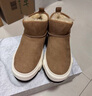 XVESSEL吳建豪同款秋冬新款保暖羊皮毛一體雪地靴女增高棉鞋厚底冬鞋 棕色F24X54Y 42 曬單實(shí)拍圖