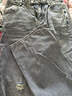 百圖betu女裝夏季新款慵懶風(fēng)復古洗水磨洞牛仔闊腿褲女2505T59 牛仔色 M 曬單實(shí)拍圖