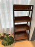 置物架落地客廳收納書(shū)架實(shí)木色折疊多功能書(shū)柜儲物柜梯形設計書(shū)架 【四層加粗加厚】煙霞胡桃木色+黑色 51×32×116cm 曬單實(shí)拍圖