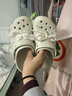 卡駱馳（CROCS）經(jīng)典珍珠蕾絲云朵洞洞鞋時(shí)尚百搭|211540 亞麻色-0HZ 38 (240mm) 曬單實(shí)拍圖