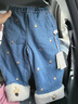 戴維貝拉（DAVE＆BELLA）兒童闊腿褲冬裝新款女童牛仔褲女寶寶休閑長(cháng)褲小童加絨褲子 牛仔藍【現貨】 100 cm（建議身高90-100cm） 曬單實(shí)拍圖