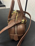 西柏萊真牛皮小眾高級感保齡球包包女包2026新款時(shí)尚手提單肩斜挎小方包 咖啡色 曬單實(shí)拍圖