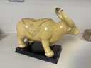 土黃色陶瓷牛擺件風(fēng)水客廳辦公室桌招財鎮宅衛生間補角水牛工藝品 款式五   土黃色描金 曬單實(shí)拍圖