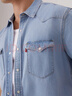 Levi's李維斯25年新款男士復古美式時(shí)尚簡(jiǎn)約休閑短袖牛仔襯衫 淺藍色 M 曬單實(shí)拍圖