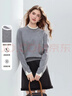 百圖（betu）女裝2025年冬季新款毛衣撞色領(lǐng)簡(jiǎn)約顯瘦長(cháng)袖針織衫上衣女2510T35 灰色 S 曬單實(shí)拍圖