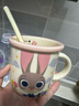 迪士尼正版兒童卡通防摔高顏值水杯正版咖啡杯牛奶杯家用陶瓷杯 朱迪茗月杯 曬單實(shí)拍圖