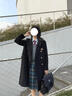 閃動(dòng)少女日系學(xué)院風(fēng)JK毛呢外套女秋冬雙排扣通勤呢子大衣百搭氛圍感上衣 黑色長(cháng)款毛呢外套+空洞金屬勛章 S 曬單實(shí)拍圖
