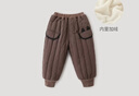 巴厘小豬兒童棉褲冬季加絨加厚長(cháng)褲寶寶休閑褲男童夾棉保暖褲秋冬女童褲子 奶咖 90 曬單實(shí)拍圖