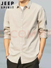 JEEP SPIRIT吉普長(cháng)袖襯衫男春季棉麻上衣服休閑襯衣外套男裝 淺灰 2XL 曬單實(shí)拍圖