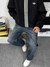 JEEP美國正品高端寬松直筒牛仔褲秋冬季新款男士痞帥潮流闊腿褲子春秋 復古藍 常規 【官方正品】 33 曬單實(shí)拍圖