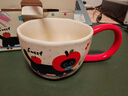 長(cháng)手柄可愛(ài)杯子家用喝水好看的馬克杯伴手禮陶瓷女生高顏值辦公室 紅蘋(píng)果小貓杯（紅把））300ML 1個(gè) 曬單實(shí)拍圖