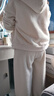 幸棉（LUCKMEEY）秋冬男女款連帽毛絨睡衣廓形三件套秋加厚長(cháng)袖雙面絨可外穿家居服 奶白色【女款】 M （90-120斤） 曬單實(shí)拍圖