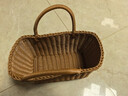 ken's仿藤編購物籃日式買(mǎi)菜籃子手提花籃編織包野餐籃寵物水果籃 棕色新款 曬單實(shí)拍圖