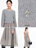 VEROMODA連衣裙2025冬季新款含綿羊毛真兩件紗裙針織衫優(yōu)雅大氣新年過(guò)年 淺灰色加花色 M 曬單實(shí)拍圖