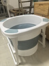 派居客泡澡桶大人折疊洗澡桶兒童家用全身浴桶洗澡盆 小號藍色【擺放需70*70cm】 曬單實(shí)拍圖