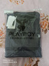 花花公子（PLAYBOY）長(cháng)袖t恤男秋冬圓領(lǐng)透氣上衣加絨保暖休閑服衛衣 灰藍加絨  4XL 曬單實(shí)拍圖