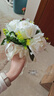 手捧花結婚領(lǐng)證道具仿真花婚禮裝飾花束求婚訂婚新娘伴娘玫瑰假花 【白色】手捧花束 尺寸（20*20cm） 曬單實(shí)拍圖