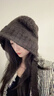 MINISO帽子女冬季毛絨護耳保暖毛線(xiàn)帽冷帽戶(hù)外防風(fēng)防寒針織帽 咖啡色 曬單實(shí)拍圖