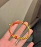 中國黃金（CHINA GOLD）黃金招財小馬五帝幣手繩女款足金手飾品情人節生日禮物送女友老婆 招財小馬五帝幣手繩【紅繩】約0.45g 曬單實(shí)拍圖
