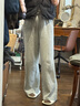 蓋璞女裝2025秋季新款花體刺繡logo抓絨闊腿褲長(cháng)褲運動(dòng)衛褲793848 曬單實(shí)拍圖