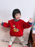 斑巴豆迪【新年系列】馬年紅色喜慶加絨拜年服男女童寶寶冬季保暖過(guò)年衛衣 曬單實(shí)拍圖
