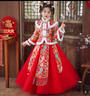 漢服女童冬裝新年衣服兒童中國風(fēng)童裝加厚唐裝女孩過(guò)年拜年服冬季 068紅色夾棉+漢服披風(fēng)+發(fā)夾 150 偏小建議拍大一碼 曬單實(shí)拍圖