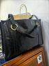 食草堂包包女款2025托特包真皮手提包單肩包時(shí)尚百搭大容量通勤包ZB-235 黑色 曬單實(shí)拍圖