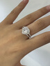 QUEENSUN18K金培育鉆石愛(ài)心形雙圍鑲鉆戒冠軍同款求婚訂婚結婚鉑金戒指女 定制選項，非請勿拍 8號圈 曬單實(shí)拍圖