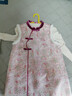 Little  Naive兒童仙兔提花撞色背心裙秋冬女童新中式國風(fēng)夾棉連衣裙 粉色 150 曬單實(shí)拍圖