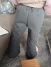 女童加絨褲子秋冬2026新款兒童直筒衛褲特厚羊羔絨大童糯米微喇褲 深灰色【升級版-羊駝絨特厚款-一條過(guò)冬】 150 曬單實(shí)拍圖