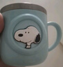 史努比（SNOOPY）兒童牛奶水杯寶寶家用幼兒園防摔不銹鋼單柄學(xué)飲小口杯260ml 粉 曬單實(shí)拍圖