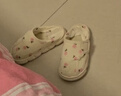 梵昇昱月子鞋家居拖鞋女軟底防滑四季款產(chǎn)后厚底紗布孕婦鞋防脫包跟兩穿 花朵米色 36-37 曬單實(shí)拍圖