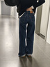 Levi's李維斯26年春夏新款女士美式復古318寬松塑形闊腿牛仔褲 深藍色 24 (30) 曬單實(shí)拍圖