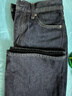 優(yōu)衣庫加長(cháng)款女裝寬松直筒牛仔褲水洗產(chǎn)品闊感褲476089 69 藏青色 22 /150/56A 曬單實(shí)拍圖