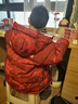 雅鹿親子裝兒童羽絨服男童女童2025新款大童洋氣冬季加厚外套親子冬裝 紅色 140 cm 曬單實(shí)拍圖