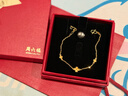 周六福小甜花黃金手鏈女足金999新年生日禮物A0710814 約2.47g 16+3cm 曬單實(shí)拍圖