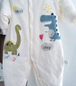 婧麒（JOYNCLEON）新生兒棉服秋冬季初生寶寶夾棉連體衣嬰兒加厚棉襖外出服冬款 恐龍直開(kāi) 80cm 曬單實(shí)拍圖
