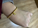 周六福（ZLF）黃金手鏈女足金999古法竹節竹葉手串節節高升 計價(jià) 17cm-12.04g 曬單實(shí)拍圖