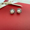 周六福S925銀珍珠耳釘耳飾生日禮物女 白色 一對 新年禮物 曬單實(shí)拍圖