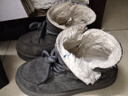 環(huán)球厚底皮毛一體雪地靴男鞋冬季2025新款保暖防寒棉鞋男 灰色 43 曬單實(shí)拍圖