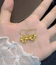 中國黃金（CHINA GOLD）黃金靈動(dòng)蝴蝶耳釘女足金耳墜耳環(huán)彎鉤耳飾新年節禮物送老婆愛(ài)人 蝴蝶結耳墜【贈S925銀圓珠耳鉤】約0.6g 曬單實(shí)拍圖