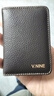第九城(V.NINE)卡包名片夾頭層牛皮送男友送老爸禮物輕薄駕駛證皮套防盜刷NFC防消磁銀行卡套迷你小錢(qián)包男 咖啡色 曬單實(shí)拍圖