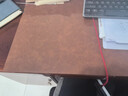 牛皮電腦桌墊輕奢高級感大鼠標墊桌墊辦公鍵盤(pán)墊書(shū)桌墊寫(xiě)字臺桌墊 復古牛皮-雙面雙色【棕黃+咖啡】 40x80cm【升級加厚防刮耐磨) 曬單實(shí)拍圖