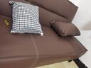 小戶(hù)型沙發(fā)客廳出租房公寓辦公室折疊貓抓皮兩用單雙人三人沙發(fā)床 【019款貓爪皮】深棕色 總長(cháng)180cm【海綿加厚帶倆抱枕】 曬單實(shí)拍圖