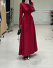 GARNUO紅色長(cháng)袖連衣裙子女春秋冬法式氣質(zhì)訂婚禮服裙新娘敬酒服收腰長(cháng)裙 紅色【長(cháng)袖長(cháng)款】 S 【80-100斤】 曬單實(shí)拍圖