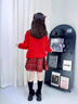 moonkids女童套裝2026秋冬新款兒童紅色過(guò)年拜年服女孩新年連衣裙冬季裙子 19722紅色毛衣+4507半身裙 160 cm 曬單實(shí)拍圖