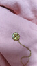 老鳳祥鎏金四葉草銀項鏈女款女士輕奢吊墜情人節新年禮物女友生日老婆 曬單實(shí)拍圖