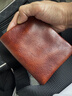 NOSSKISS國際奢侈品牌男士錢(qián)包手工擦色植鞣牛皮短款錢(qián)包復古真皮休閑錢(qián)包 咖啡色（植鞣牛皮） 曬單實(shí)拍圖