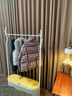 千禧華府衣架落地立式衣帽架臥室掛衣服置物架客廳可移動(dòng)晾衣架奶白100cm 曬單實(shí)拍圖